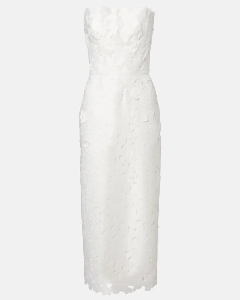 COSTARELLOS Bustier-Robe aus Spitze Weiß