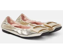 Ballerinas Viv' Pockette aus Metallic-Leder