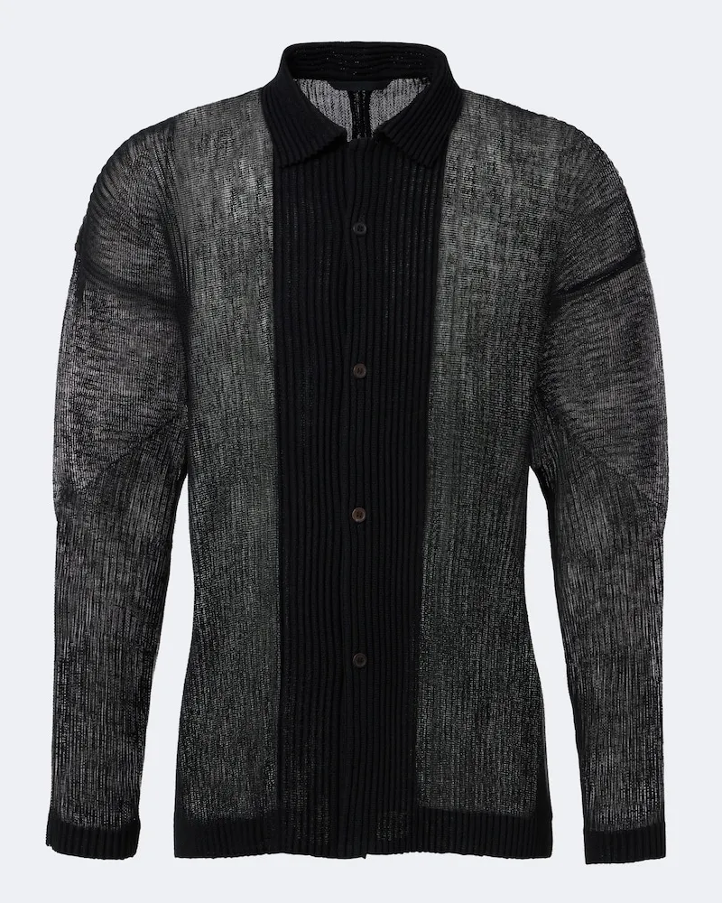 Issey Miyake Homme Plissé Issey Miyake Hemd Rustic Mesh Schwarz