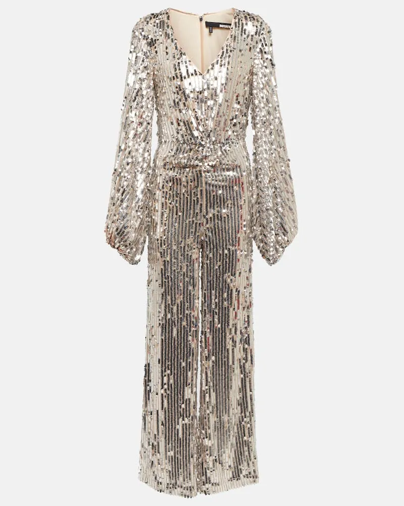 ROTATE Birger Christensen Jumpsuit Sirin mit Pailletten Silber