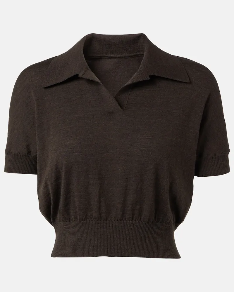 KHAITE Polopullover Morgane aus einem Wollgemisch Braun