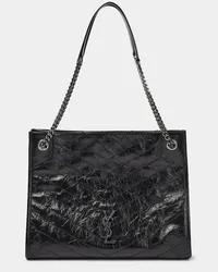 Saint Laurent Shopper Niki aus Leder Schwarz