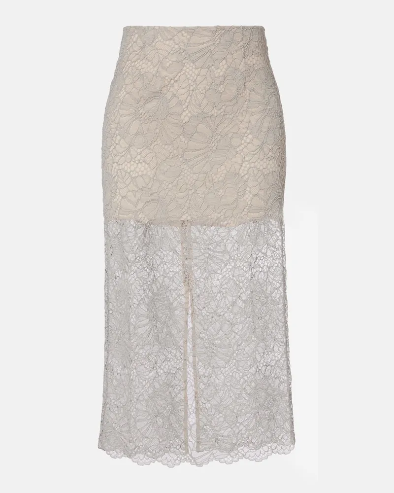 ROTATE Birger Christensen Bleistiftrock aus Spitze Weiß