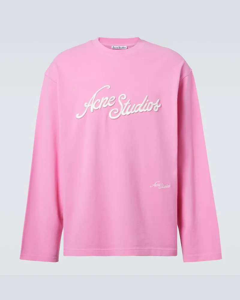 Acne Studios Longsleeve aus Baumwoll-Jersey Pink