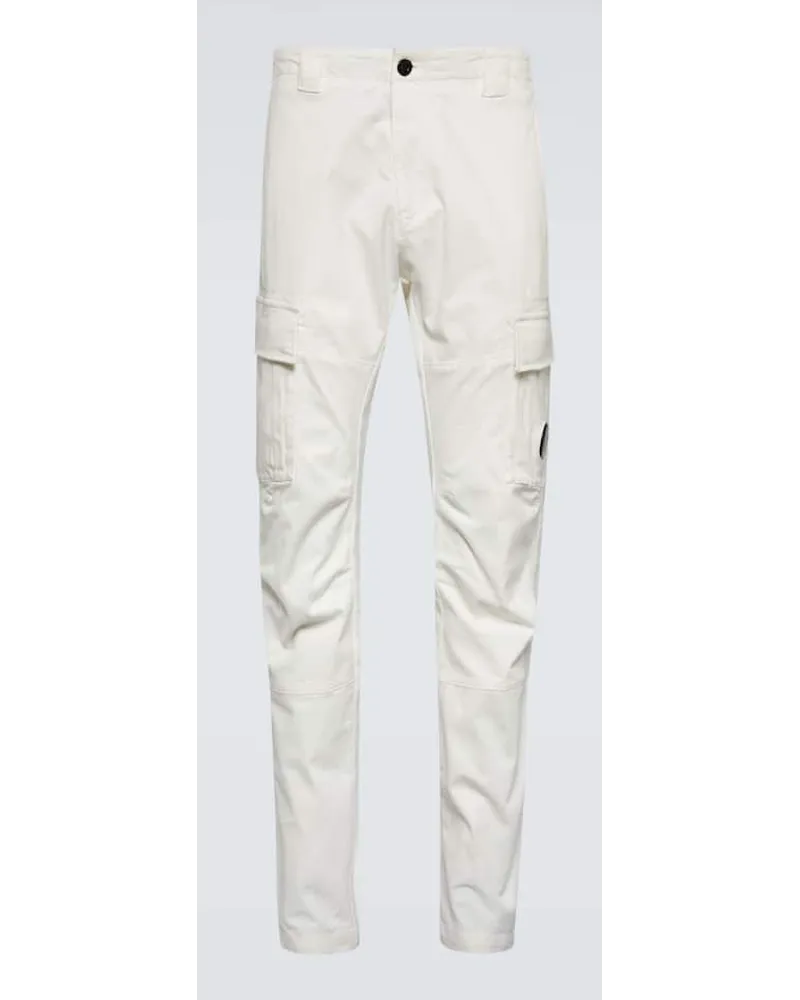 C.P. Company Cargohose aus Baumwollsatin Weiss