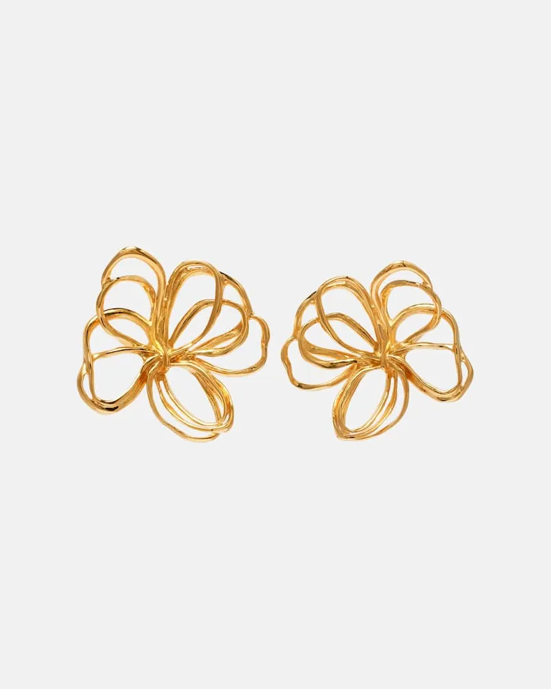 Oscar de la Renta Ohrringe Threaded Flower Gold
