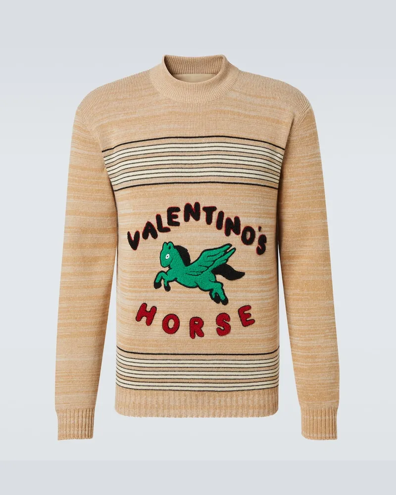 Valentino Garavani Pullover aus Wolle und Baumwolle Beige