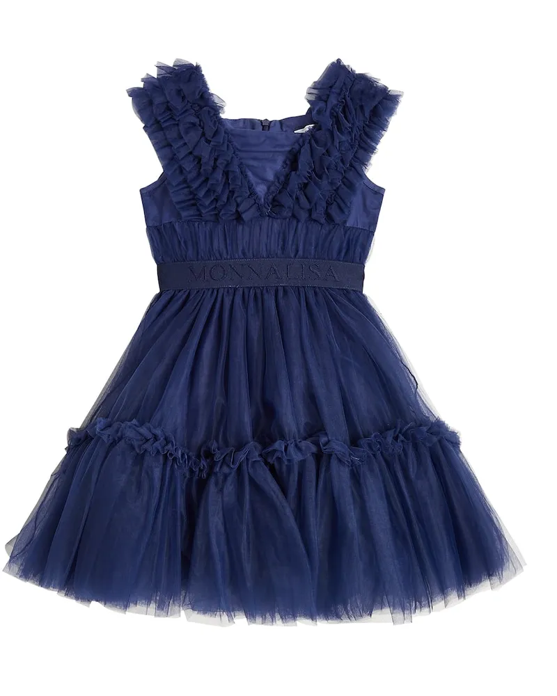 Monnalisa Kleid aus TÃ¼ll Blau