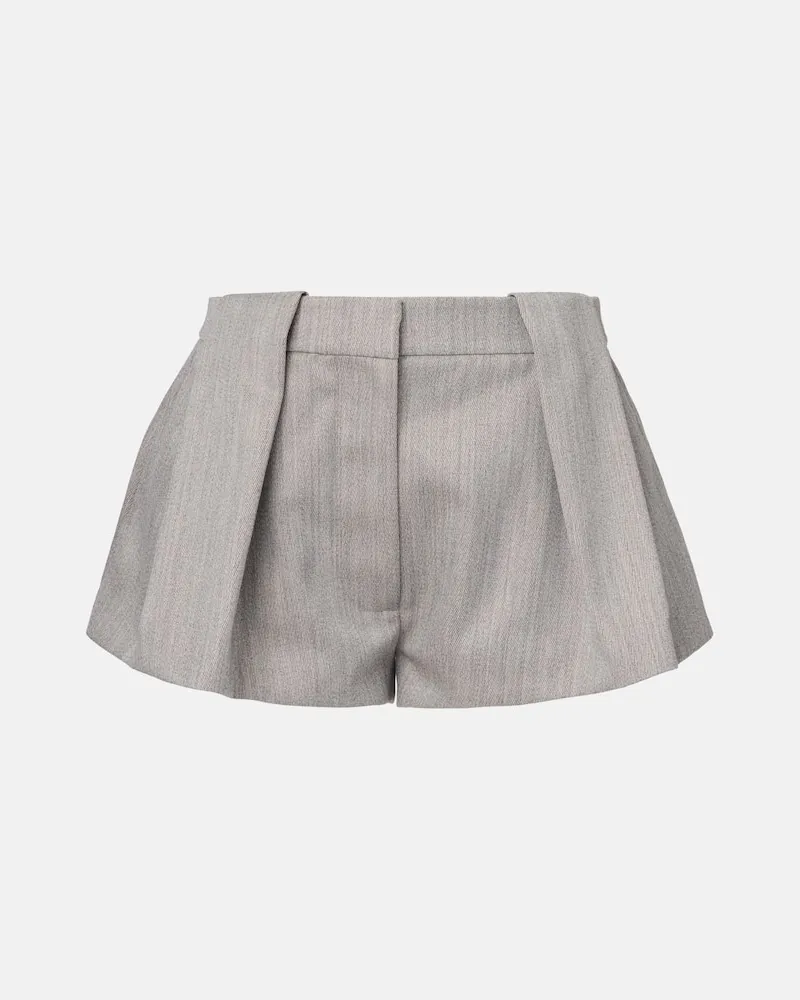 Stella McCartney High-Rise Shorts aus einem Wollgemisch Grau