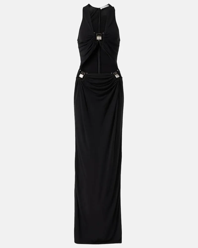 Christopher Esber Maxikleid Duo Bezel Quartz aus Jersey Schwarz