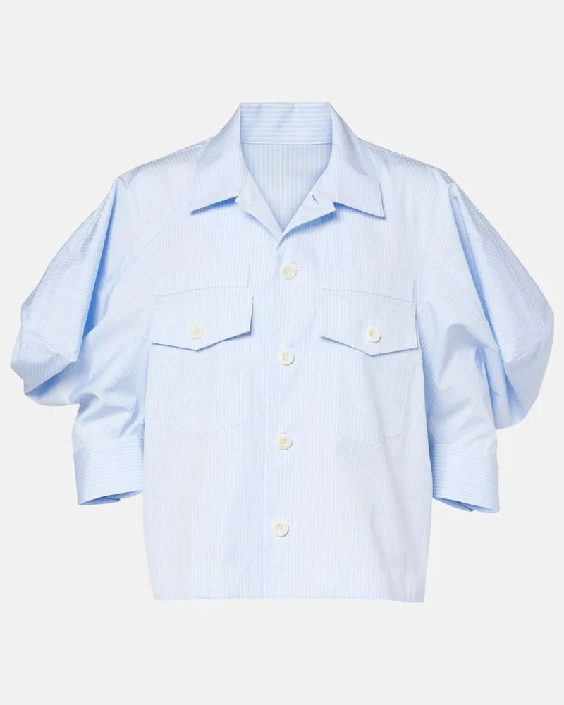 Sacai Bluse aus Baumwollpopeline Blau