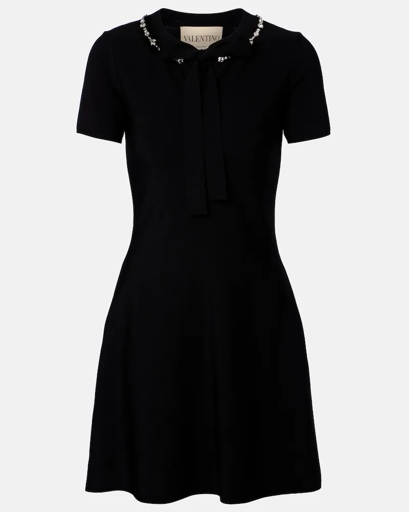 Valentino Garavani Verziertes Minikleid Schwarz