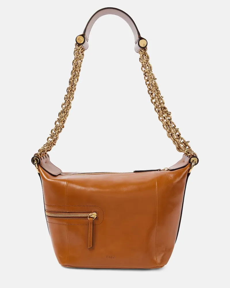 Chloé Chloé Schultertasche Camera Chain aus Leder Schwarz