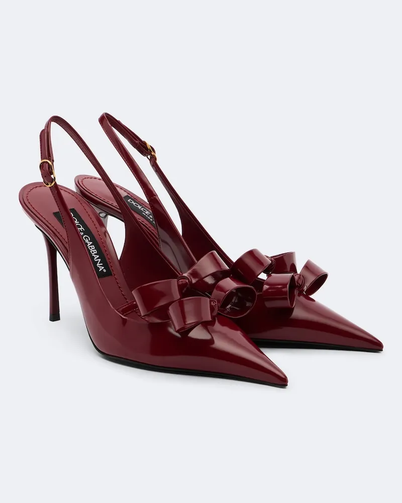 Dolce & Gabbana Slingback-Pumps aus Lackleder Burgunderrot