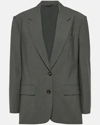 Brunello Cucinelli Oversize-Blazer aus einem Wollgemisch Grau