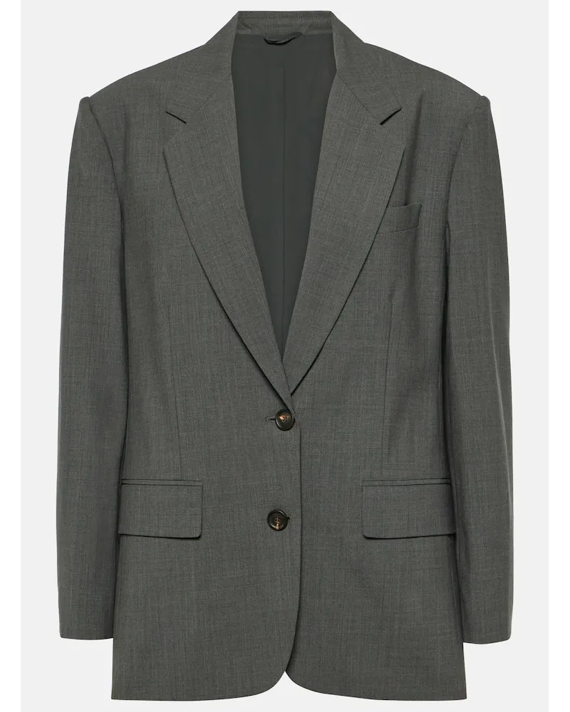 Brunello Cucinelli Oversize-Blazer aus einem Wollgemisch Grau