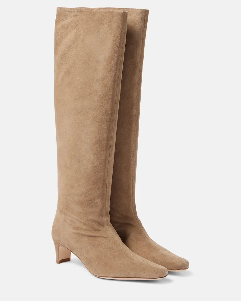 STAUD Stiefel Wally aus Veloursleder Beige