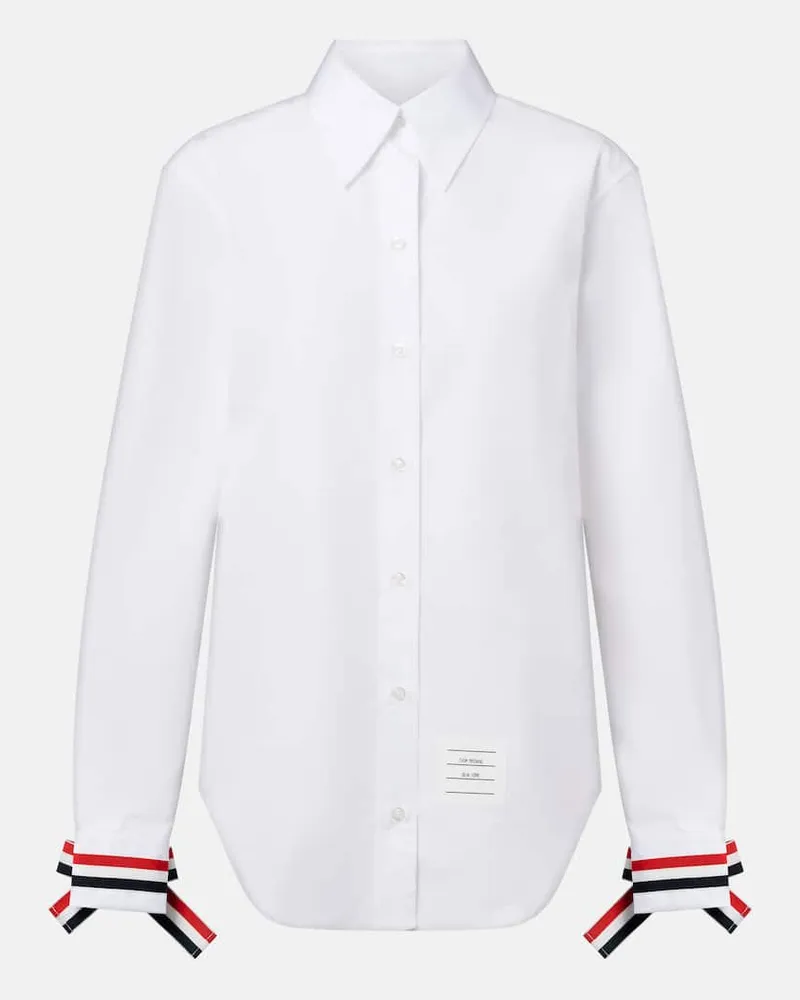 Thom Browne Hemd aus Baumwollpopeline Weiß
