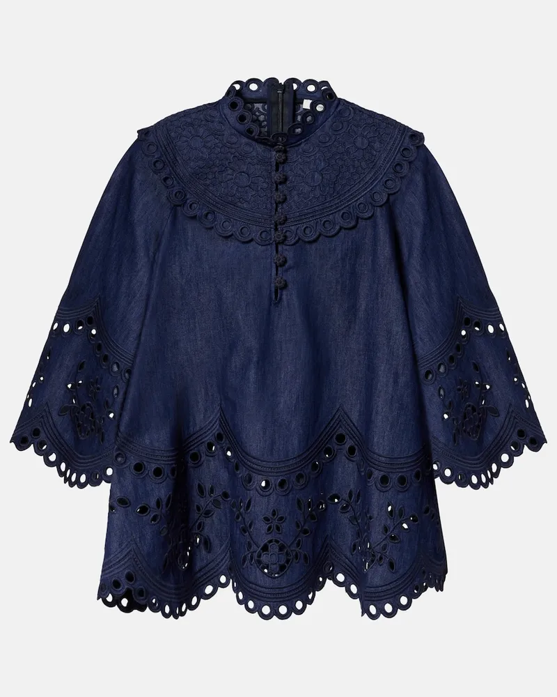 Zimmermann Top Mahon aus Denim Blau
