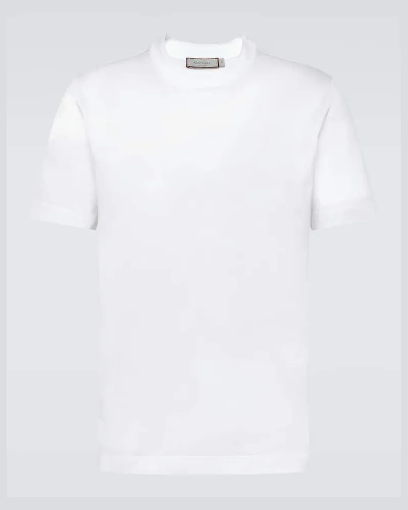 Canali T-Shirt aus Baumwoll-Jersey Weiß