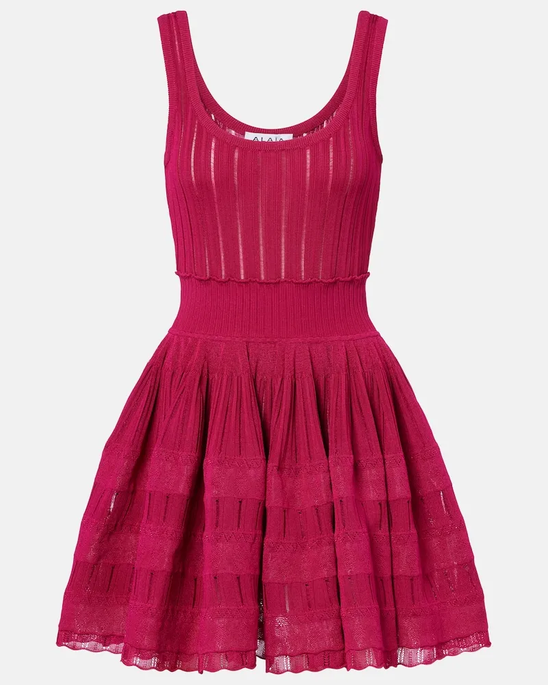 Alaïa Alaïa Minikleid aus Strick Violett