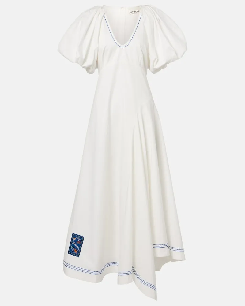 ALEMAIS Alémais Maxikleid aus Baumwolle Weiß