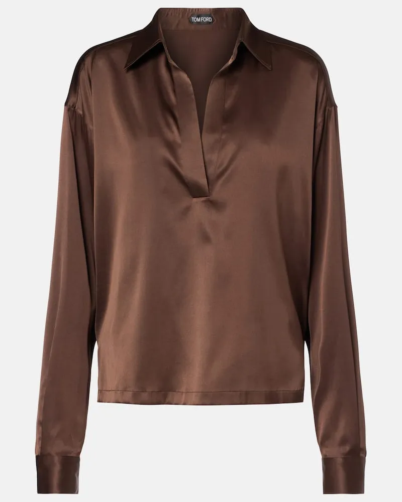 Tom Ford Top aus einem Seidengemisch Braun