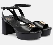 Plateausandalen Double G aus Leder