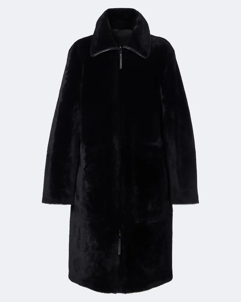 Joseph Wendbarer Mantel Caspian aus Lammfell Schwarz