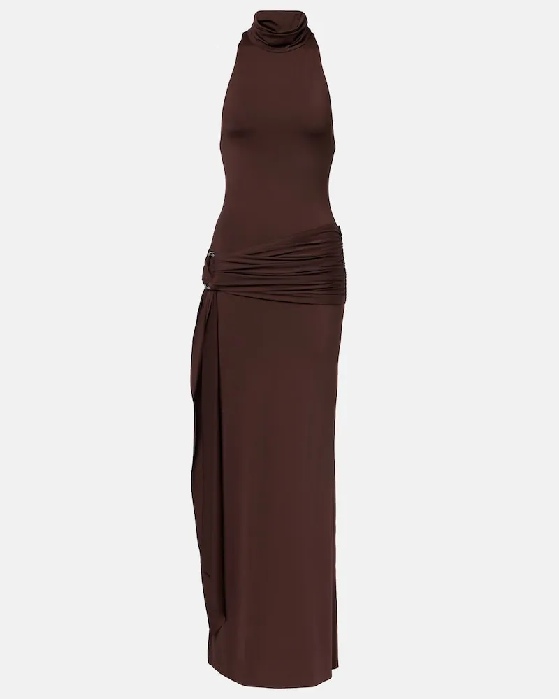 De La Vali Maxikleid Aidana aus Jersey Braun