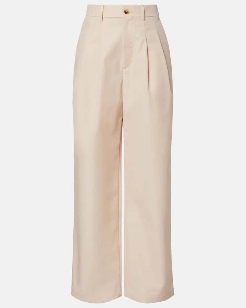 WARDROBE.NYC Hose aus einem Baumwollgemisch Beige