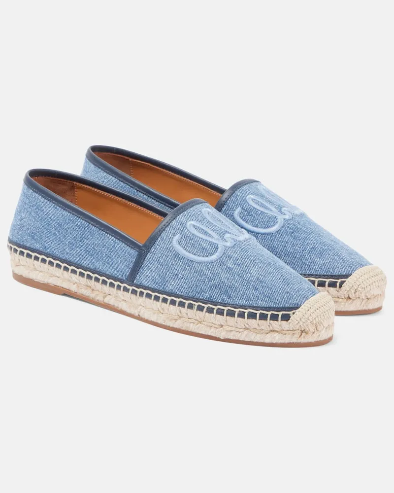 Chloé Chloé Espadrilles Isla aus Denim Blau