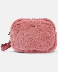 Max Mara Schultertasche Small aus Teddyfleece Pink