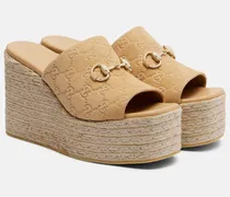 Espadrille-Wedges Horsebit GG mit Veloursleder