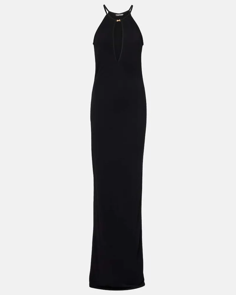 Tom Ford Robe aus Jersey Schwarz