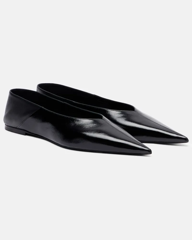Saint Laurent Ballerinas Carolyn aus Leder Schwarz