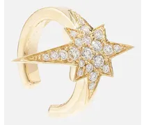 Einzelner Ear Cuff North Star aus 14kt Gelbgold mit Diamanten