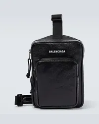 Balenciaga Messenger Bag Explorer aus Leder Schwarz