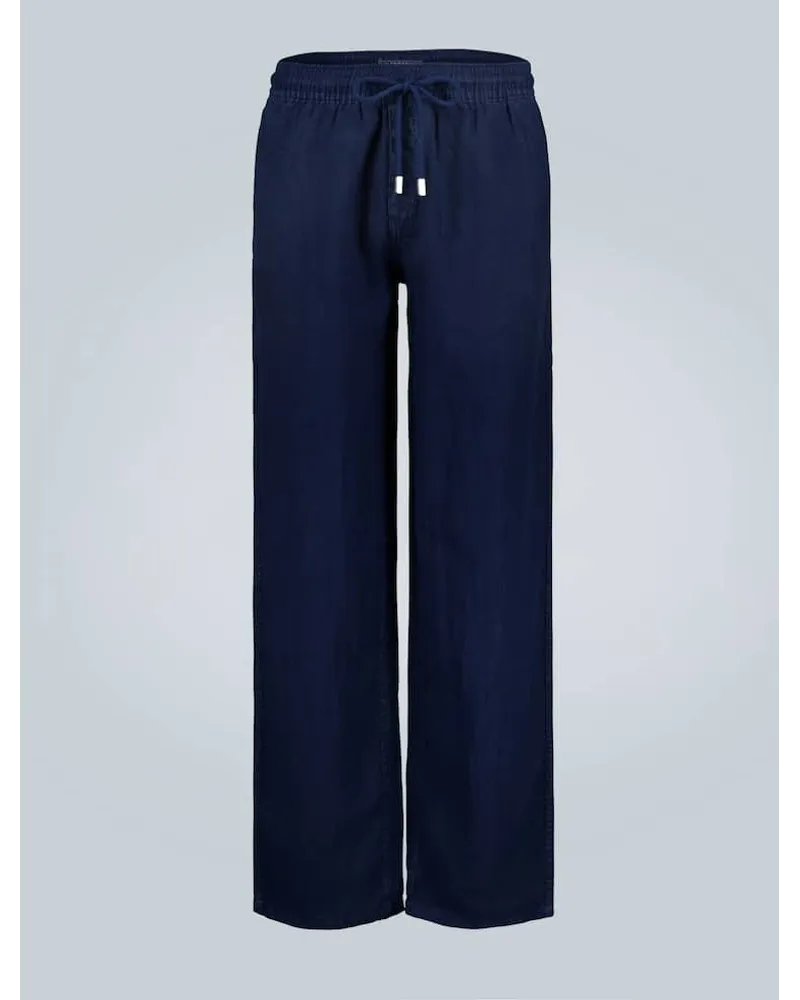 Vilebrequin Hose Pacha aus Leinen Blau