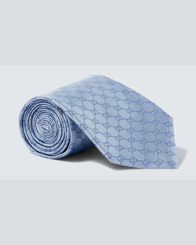 Gucci Krawatte GG aus Seiden-Jacquard Blau