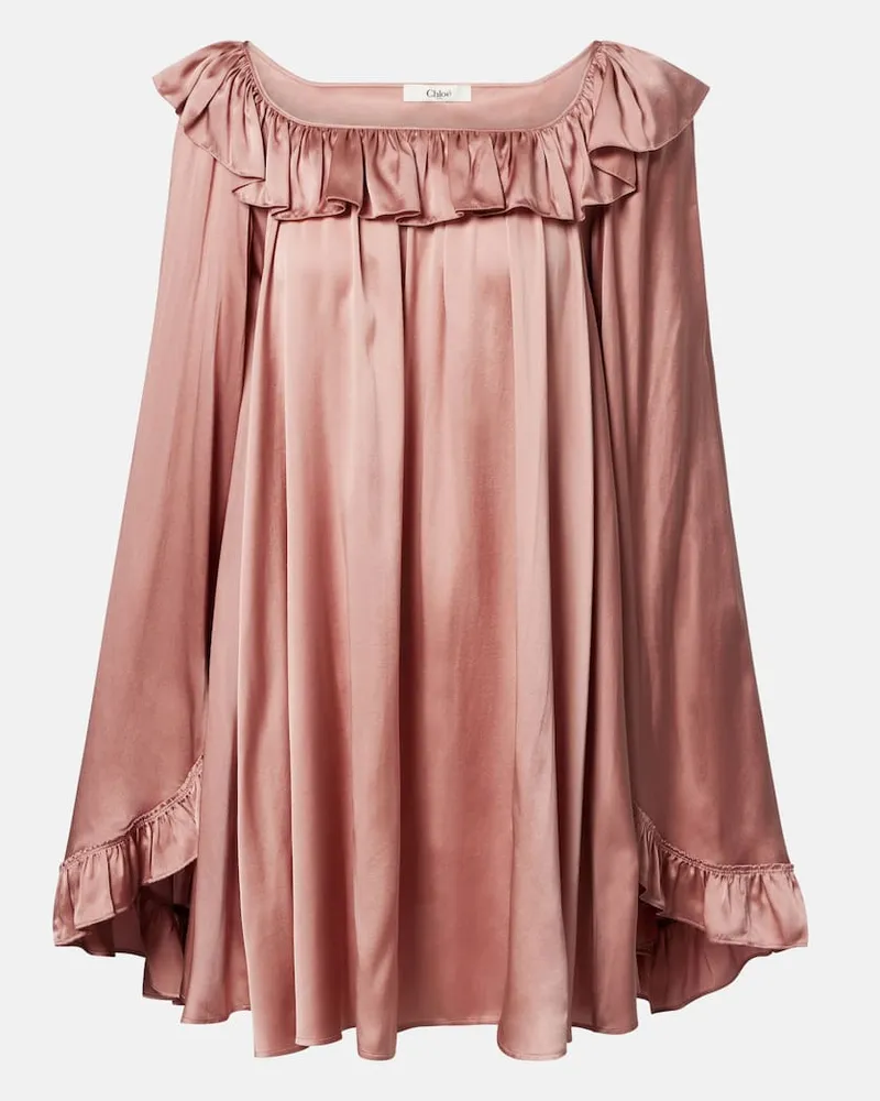 Chloé Chloé Minikleid aus Seidensatin Rosa