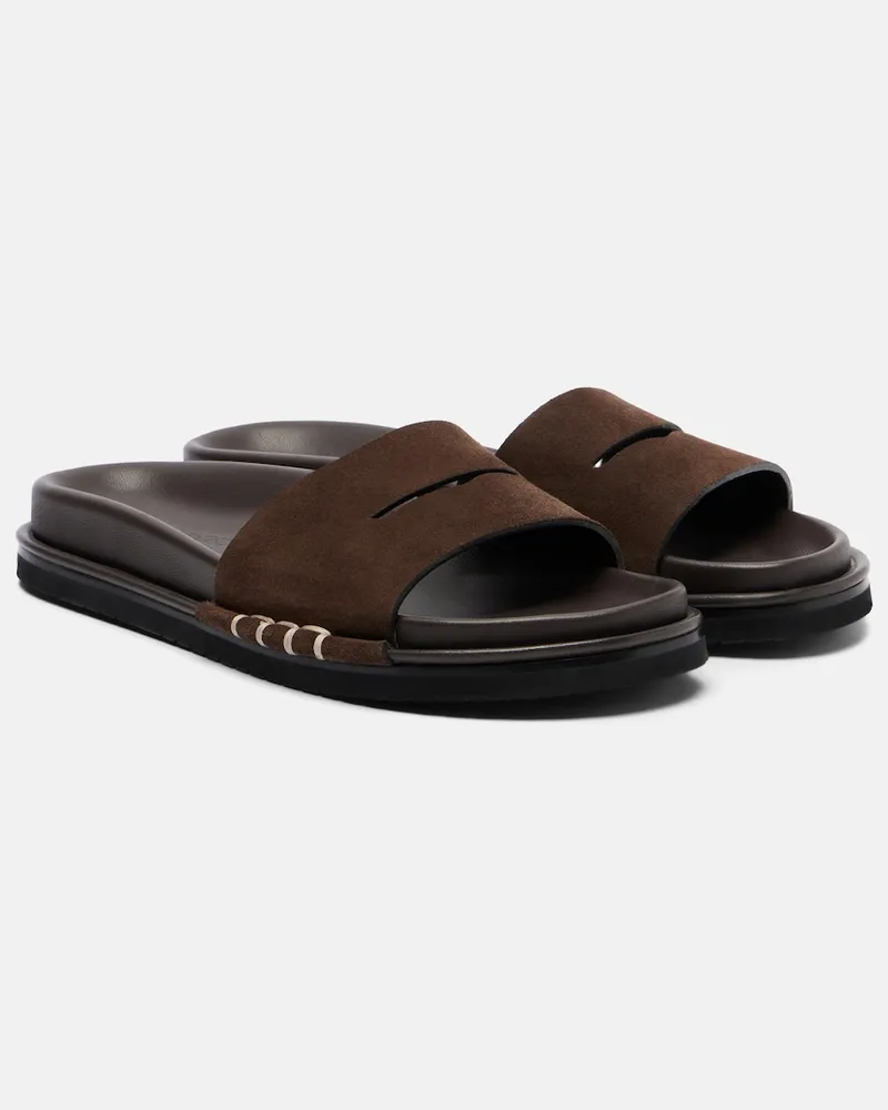 J.W.Anderson Pantoletten aus Veloursleder Braun