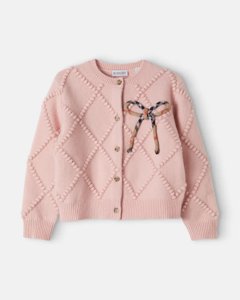 Burberry Cardigan Burberry Check aus Wolle und Kaschmir Rosa
