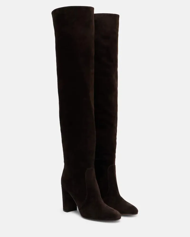 Gianvito Rossi Overknee-Stiefel aus Leder Braun