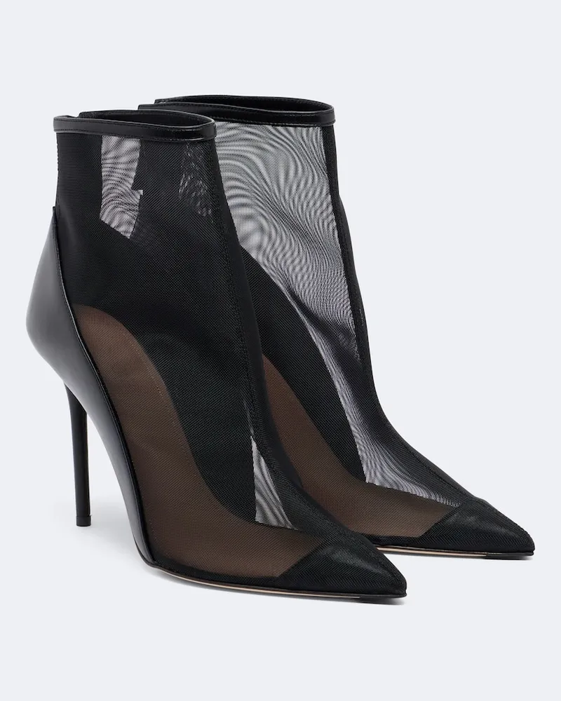 Malone Souliers Ankle Boots Arc aus Mesh mit Leder Schwarz