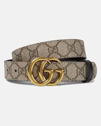 Gucci Wendbarer Guertel GG Supreme aus Canvas Beige