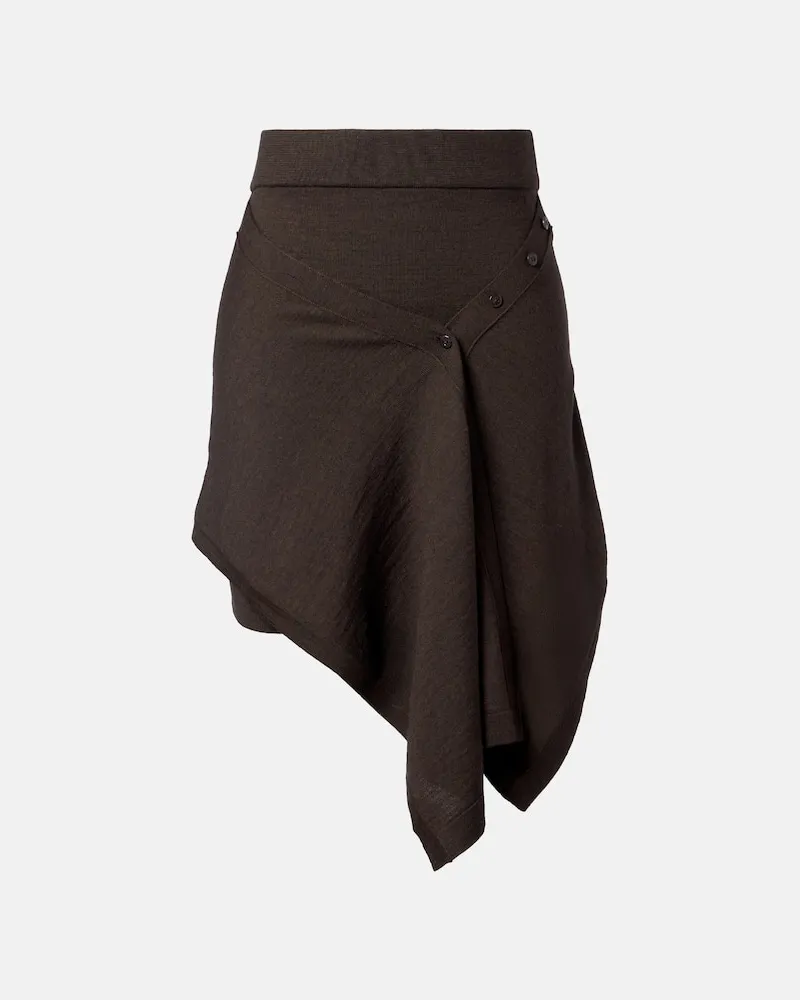 Christophe Lemaire Minirock aus einem Wollgemisch Braun