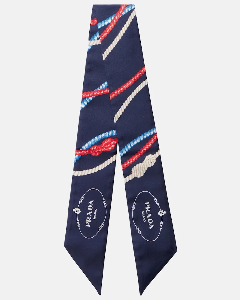 Prada Tuch aus Seiden-Twill Blau
