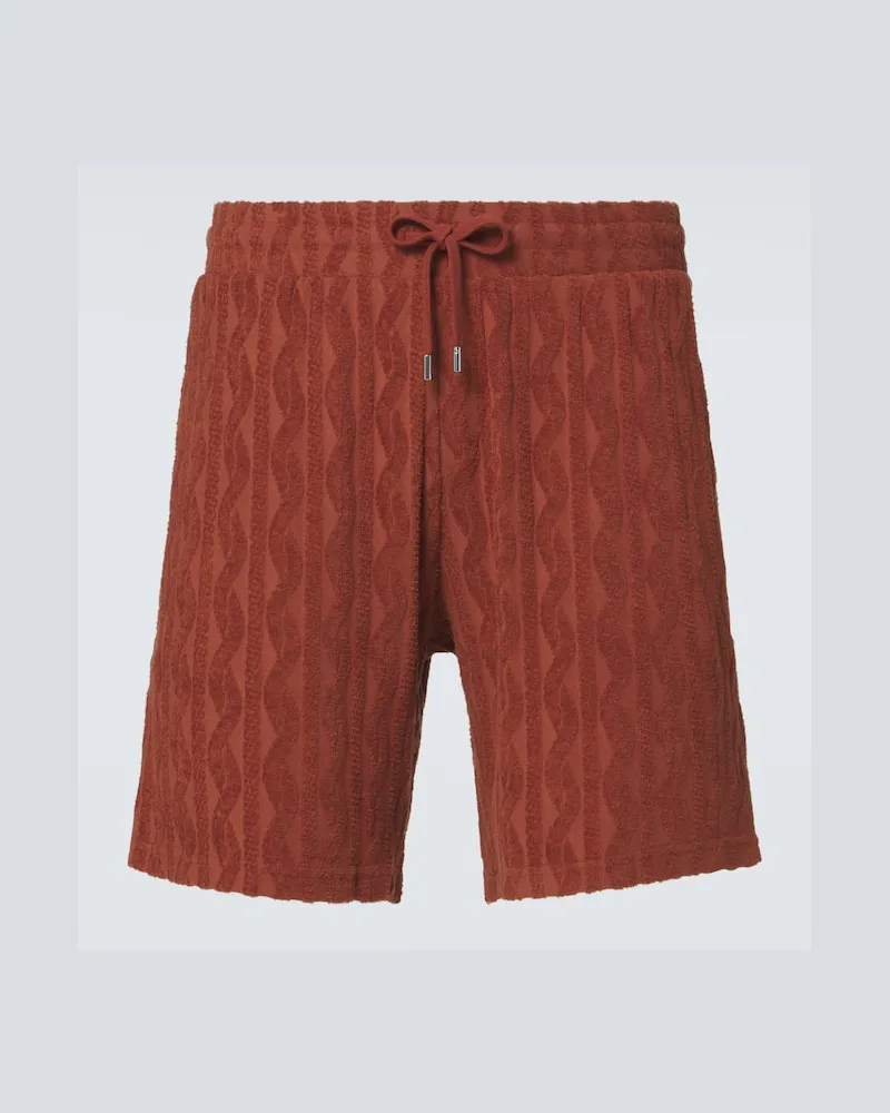 Frescobol Carioca Shorts Augusto aus Baumwollfrottee Braun