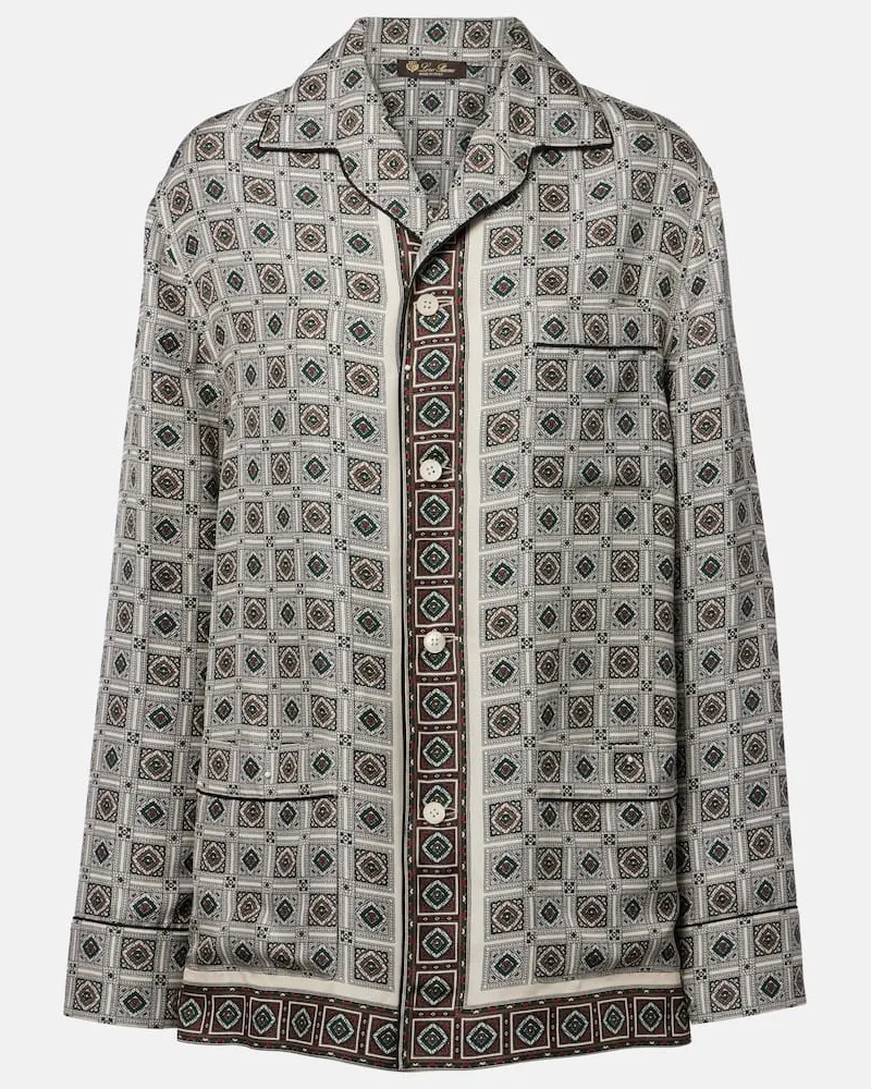 Loro Piana Hemd Lian aus Seiden-Twill Multicolor